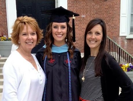My cousin, Alyssa, center at her RU Master of Education Graduation. (That's my mom on the left and me, on the right)